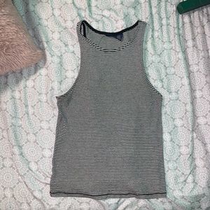 Striped black and white aero tank top